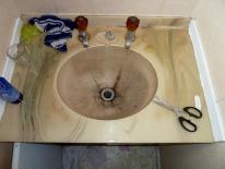HCS inside house acrylic basin surface deterioration