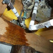 hcs damp subfloor leaking pipe