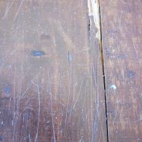 scratched floorboards